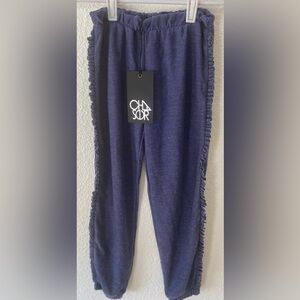 NWT Girl’s Cozy Knit Slouchy Jogger With Ruffle Sides Size 6